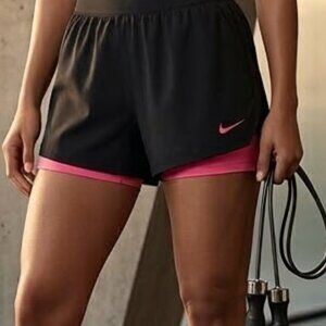Nike Dri-FIT Black Pink Running Athletic Shorts Size M Medium